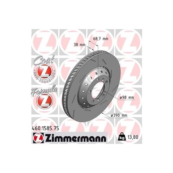 Zimmermann Brake Disc - Fusion Z/Coated, 460158575 460158575 - main